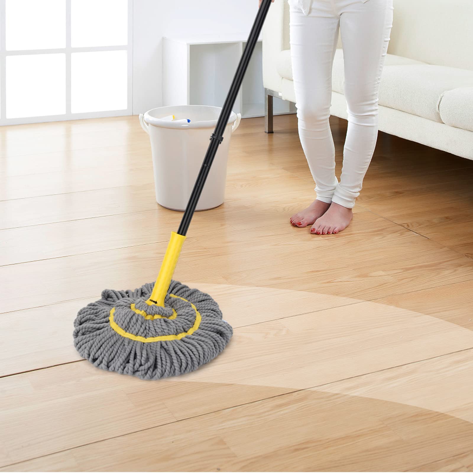 Self Wringing Twist Mop, Wet Mop for Floor Cleaning with 57 