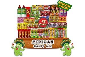 Mexican Candy Assortment Snacks Pack - Variety of Spicy, Sweet, and Sour Candies, Includes Lucas Candy, Pelon Pelo Rico, Pulparindo, Rellerindo, De La Rosa, Vero by LookOn (42 Count)