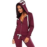 Womens Sweatsuits 2 Piece Set Zip Up Hoodie Lounge Sets Long Sleeve and Pants Tracksuit Casual Jogger Sets