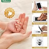 Nabance Baby Handprint Footprint Kit Safe Non-Toxic 6 Pads 12 Cards Black view 4