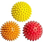 OCTOROX Spiky Massage Balls for Feet, Back, Hands, Muscles - Firm, Medium and Soft Spiked Massager Rollers for Plantar Fasciitis, Exercise, Neuro-Balance, Physical Therapy, 3-inch