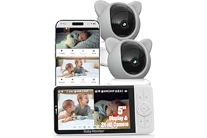 iFamily WiFi Baby Monitor with App – Smartphone Baby Monitor with 5" HD Monitor & 2K Camera, Night Vision, 2-Way Talk, Motion