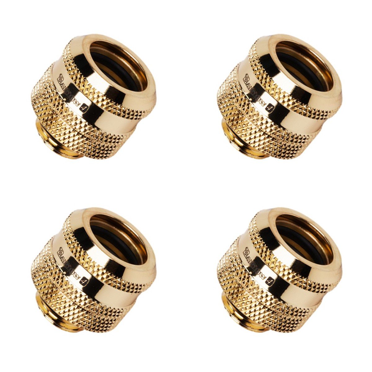 Barrow G1/4" to 14mm Hard Tubing Compression Fitting, Gold, 4-pack