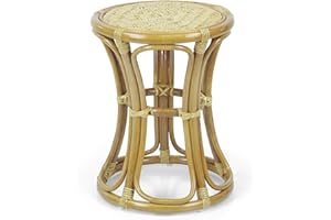 WICKERIX Breeze Handmade Rattan Wicker Stool Fully Assembled Natural Color