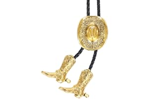 WENTUR Bolo Ties for Men Western - 3D Cowboy Hat Design With Vintage Boots, Western Bolotie Bola Tie