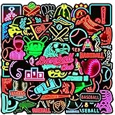 Only Romee 100 Pcs Waterproof Vinyl Sports Decor for Water Bottles, Baseball Stickers, Laptops & Skateboards, Baseball Party Favors, Classroom Rewards & Sports Theme Gifts