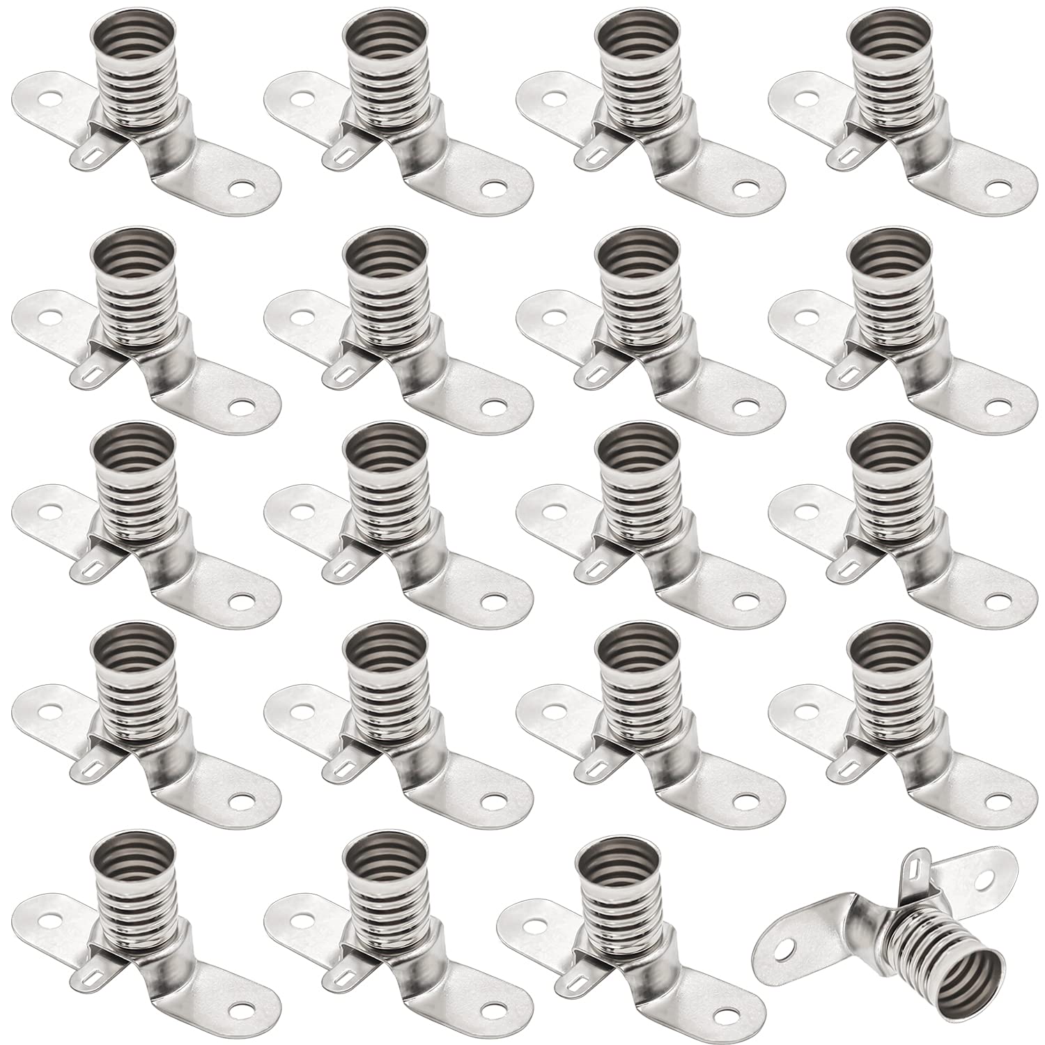 E10 Bulb Socket Base E10 LED Bulbs Lamps Socket Base 20 PCS Screw-Mount Small Bulbs Holder for Home Experiment Circuit Electrical Test Accessories