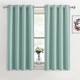 PONY DANCE Eyelet Light Green Curtains 46x54 in 2 Panels Thermal Blackout