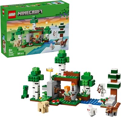 Minecraft L’Aventure de la Première Nuit - Jeu Interactif - 7 Figurines Dont Alex, Creeper, Squelette & Loup des Bois - Cadeau Gaming pour Garçon, Fille dès 8 Ans ou Fan 21593