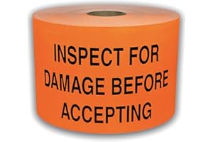 LABELS AND MORE INC. 1 Roll Large 3x5 Orange INSPECT for Damage Before Accepting Special Handling Shipping Pallet Stickers 500 Labels per roll