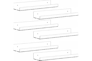 CQ ACRYLIC 6 Pack Clear Acrylic Shelves for Wall with Adhesive,15 Inch No Drill Floating Shelves for Bathroom,Bedroom,Renter Friendly,Kids Room Bookshelf,Wall Display Shelf for Lego,Funko Pop,Figurine,Perfume