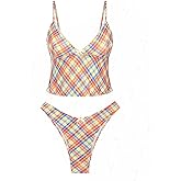 seamoly Lace Jacquard Bowknot Decor Ruffles Tankini Set