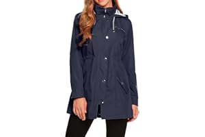 ZHENWEI Womens Lightweight Hooded Waterproof Active Outdoor Rain Jacket S-XXL