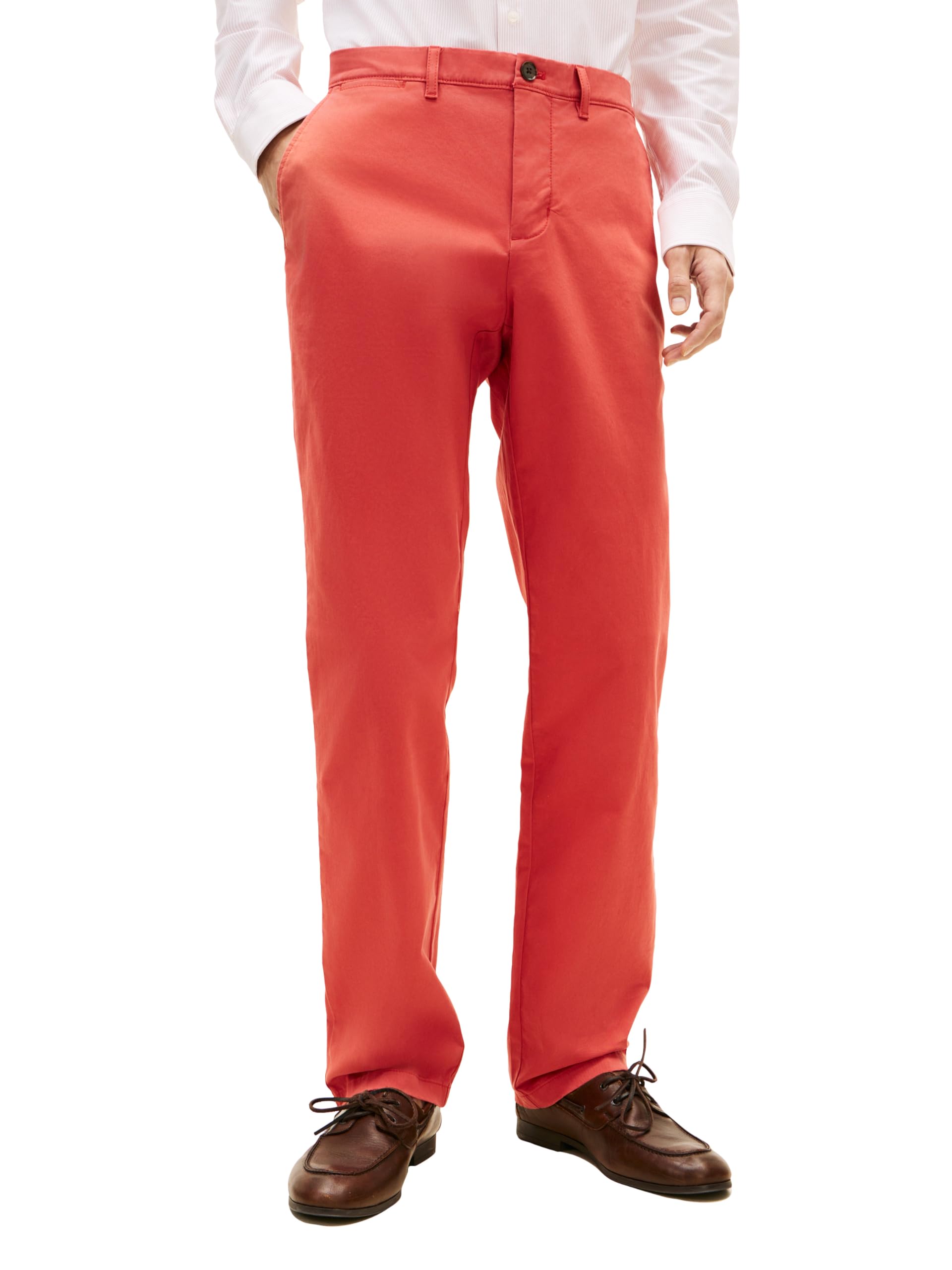 Tommy Hilfiger Men’s Comfort Stretch Cotton Chino Pants in Custom Fit, Nantucket RED 30×34