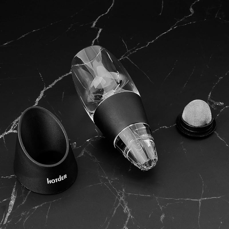 Weinbelüfter Weindekanter Standfuß, Premium Wein-Dekantierer mit Venturieffekt, Wein Dekanter Dekantierer Rotwein Aerator Set Schnellest Ernüchternd Wein Belüfter (Wine Aerator) — Foto 8 von 8