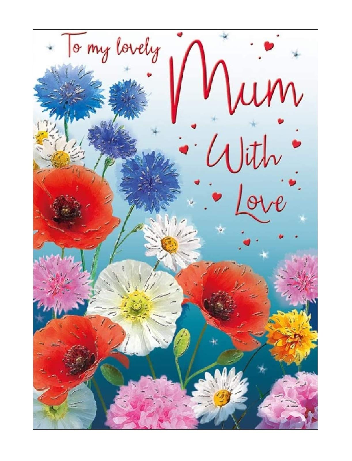 Piccadilly Greetings Regal Publishing Mum Birthday Card - Floral - Poppies and Daises - 9 x 6 Inches