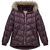 Juicy Couture Girls Coat, Faux Fur Hooded Winter Jacket, Warm Padded Parka Hoodie, Kids Heavyweight Winter Coat
