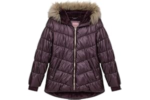 Juicy Couture Girls Coat, Faux Fur Hooded Winter Jacket, Warm Padded Parka Hoodie, Kids Heavyweight Winter Coat