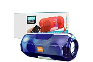 SBOSENT Portable Bluetooth Speakers with Light, Wireless Speaker, V5.1USB Card, Micro SD Card & FM Radio, for Outdoor, Indoor, Travel, Beach, Camping. (Blue, Max)