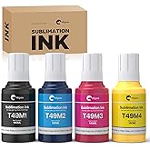 Hiipoo 560ML T49M Sublimation Ink for Epson Surecolor F170 F570 Sublimation Printer(T49M1 T49M2 T49M3 T49M4 Autofill/ICC-Free/Anti-UV)