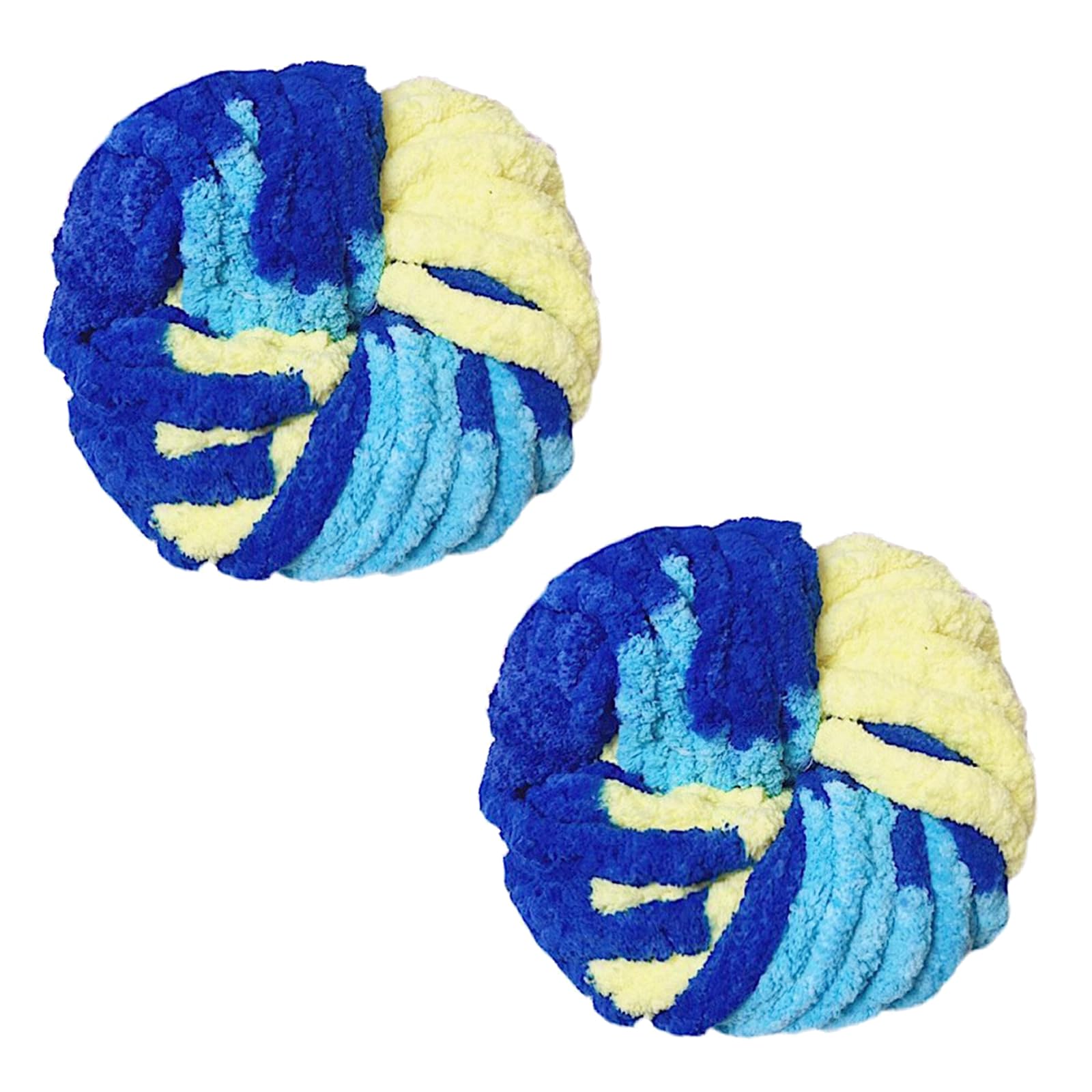 Chunky Wool Yarn 250g × 2, Multi-Colored Knitting Yarn for Crochet, 2cm Soft Knitting Wool for Making Handmade Bags Hats Blankets Pillow Cushion Cat Bed