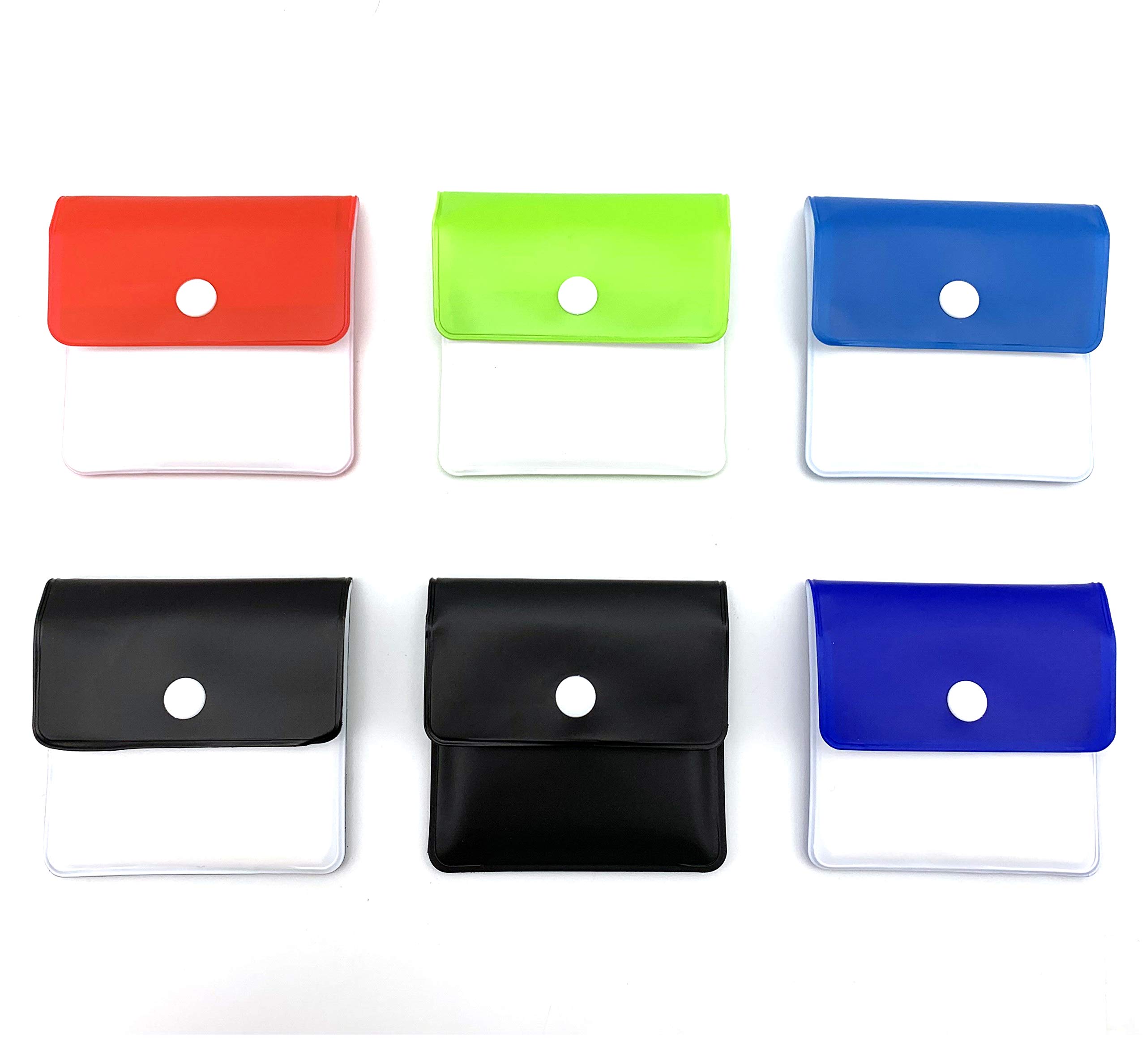 KOSTOO 6 Pack Pocket Ashtray-Portable Cigarette Ash Pouch Compact Fireproof PVC Odorless -Assorted Colors