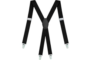 Dibi Suspenders for Men - Adjustable X back Suspender with 4 Strong Clips