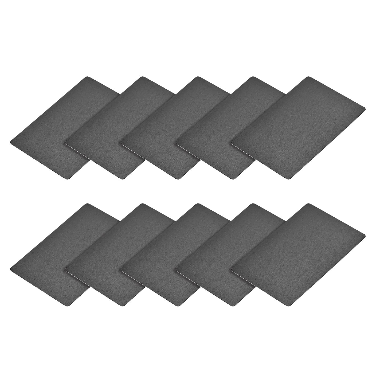 METALLIXITY Blank Metal Card (100mm x 60mm x 0.5mm) 10Pcs, Anodized Aluminum Nameplate - for Home Indoor DIY Signage Etching, Black