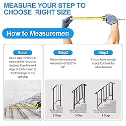 4 Step Handrails for Outdoor Steps, Fit 3 or 4