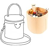 Kingshion Beige Felt Purse Organizer Insert, Barrel Shape Bag Organizer, 9 Compartments, Portable, Quiet Colour