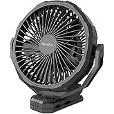 HandFan Upgraded Golf Cart Fan-10000mAh Portable Strengthen Clip on Fan Rechargeable battery Operated, 8 Inch Cordless Fan with Hook for Camping, Beach, Tent, Treadmill, Desk, Bed, RV, Office