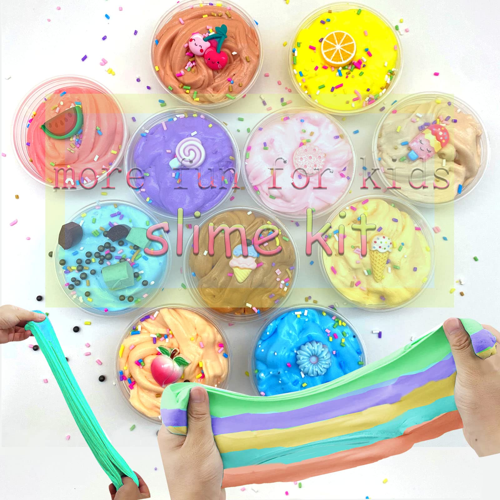 Butter Slime Kit for Girls and Boys 11pack with Scent,Stretchy and Non-Sticky,Stress Relief Fidget Toy,Birthday Gift and Party Favors Easter Basket Stuffers Christmas Party Supplies