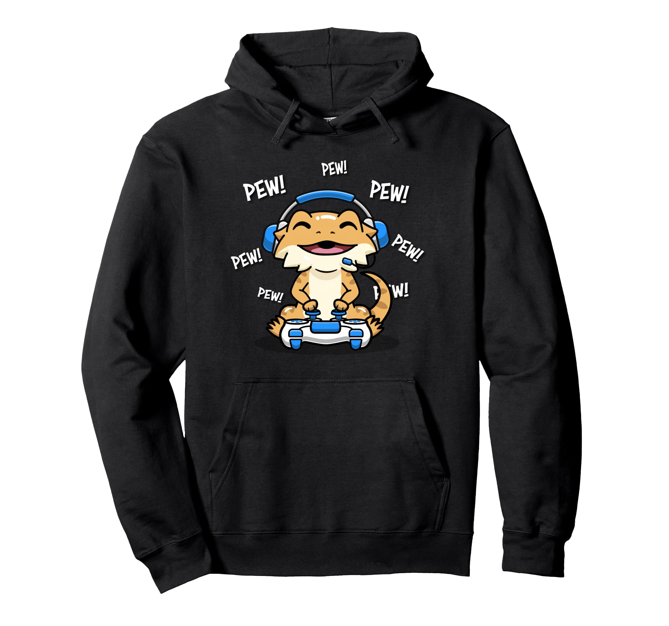 Tiny Dinosaur Boys Kawaii Kid Pew Gamer Bearded Dragon Lover Pullover Hoodie