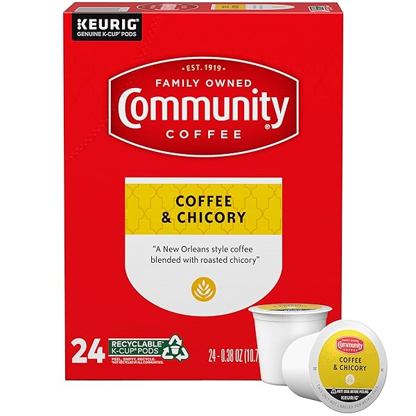 COMMUNITY COFFEE & CHICORY 24 COUNT COFFEE PODS,...
