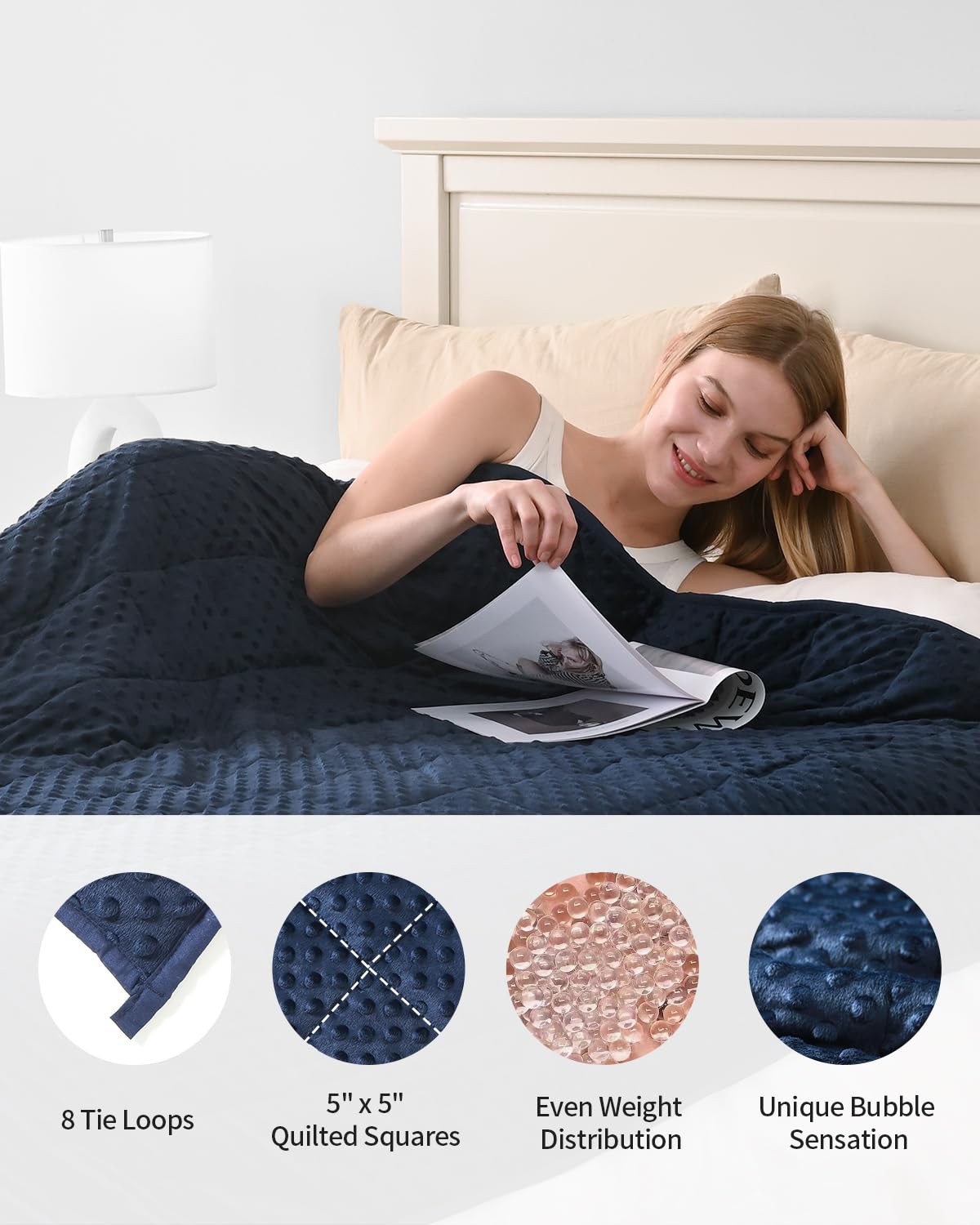 Mr. Sandman Weighted Blanket for Adults, Minky