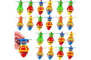 FLUFFY 20 Pack LED Light up Flashing UFO Spinning Tops for Kids, Gyroscope Novelty Bulk Toys Goodie Boys and Girls Best Party Favors