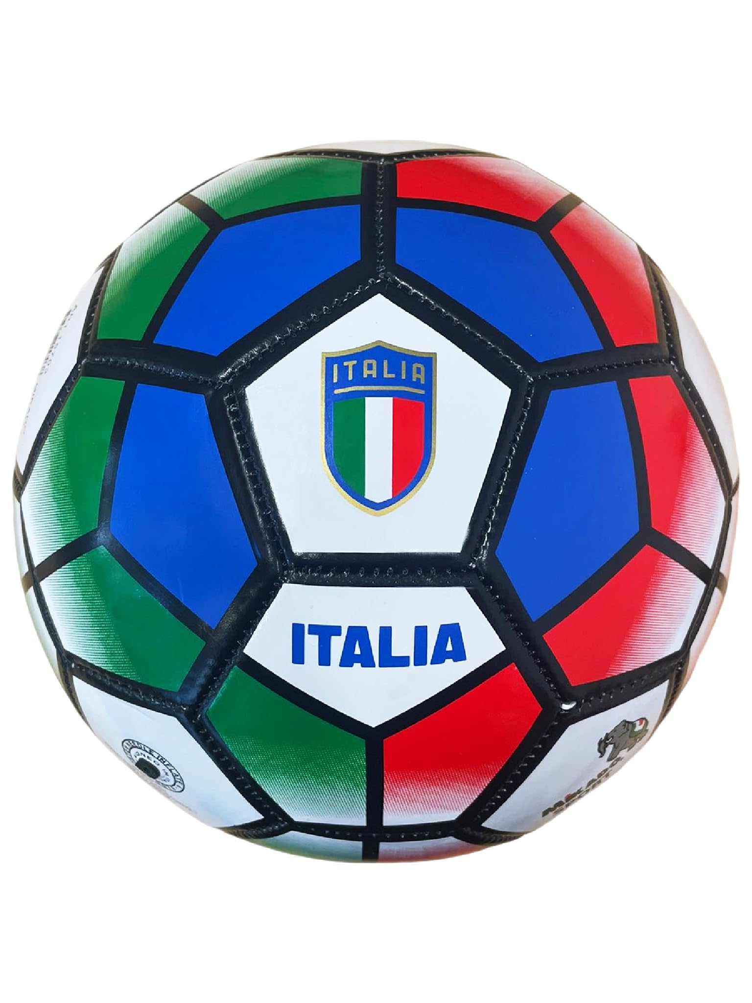 Mikado Sport Italian National Football. Tricolour Football Blue Model. Size for Adults and Children (Size 5 - Large) (White Tricolour)