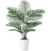 VIVATREES Palm Tree 6FT Artificial, 72in Tall Faux Palm Tree with 15.7 White Planter, Fake Potted Tree for Indoor & Outdoor H