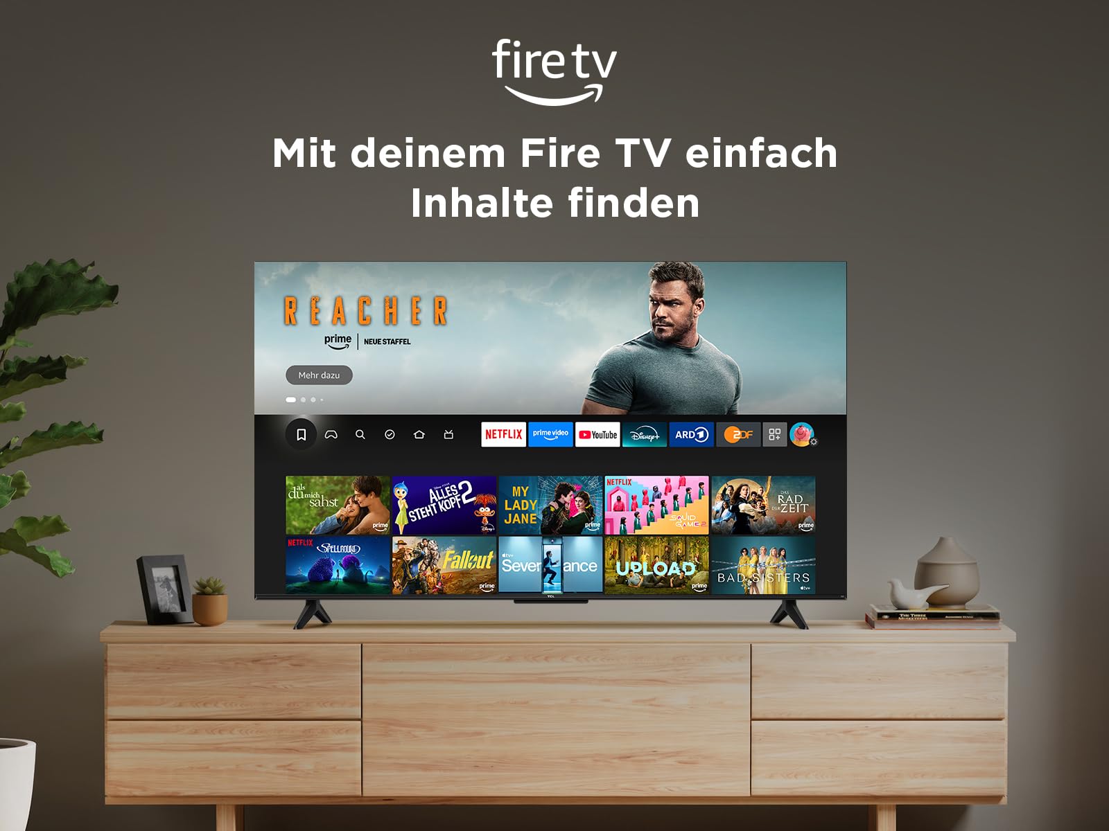 TCL 65T6C 65 Zoll QLED Fernseher, 4K UHD Fire TV, HDR10+, Dolby Vision & Atmos, Smart TV mit Sprachsteuerung mit Alexa, Google Cast & AirPlay 2 6