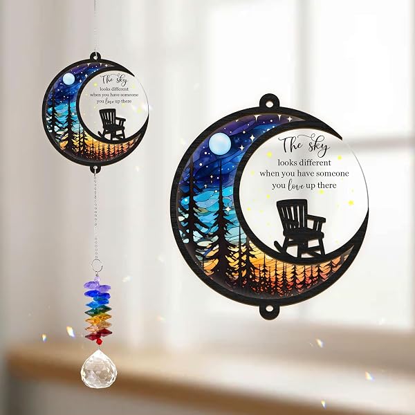 GIFTELIX MEMORIAL SUNCATCHER – MOON CHAIR ORNAMENT –...