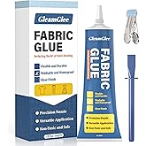 Fabric Glue Permanent, Extra Strong Clear Washable Clothing Glue | No-Sew Repair, Precision Tip, Flexible Adhesive for Clothes, Denim, Patches, Rhinestones, Felt, Leather, Upholstery &amp; More