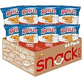 Ruffles Cheddar &amp; Sour Cream Flavored Potato Chips, 1.5 Ounce (Pack of 64)