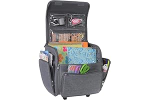Everything Mary Wheeled Scrapbook Tote for Scrapbooking & Art - Travel Organizer Storage Bin for Paper, Glue, Tape