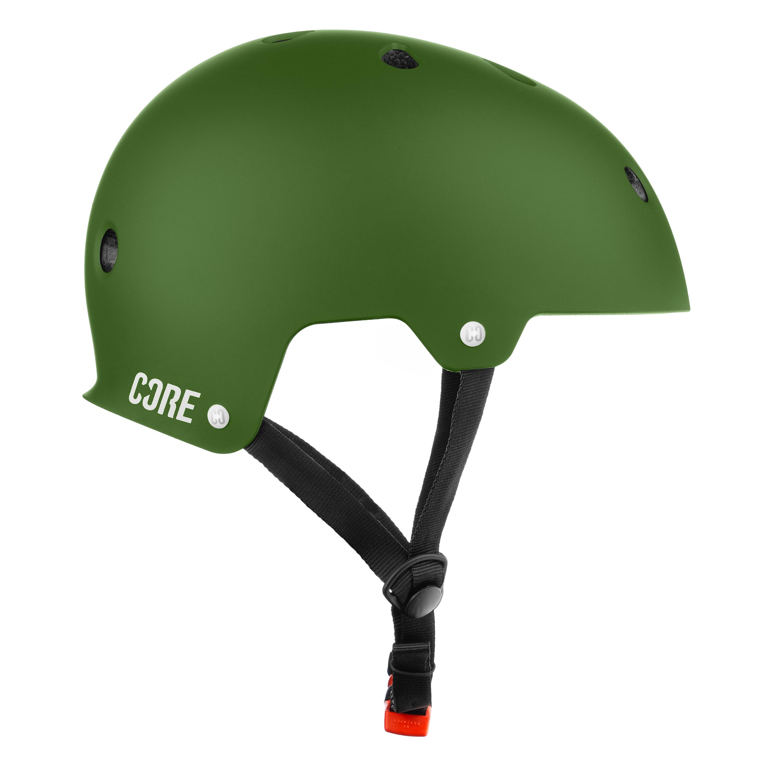 CORE Protection Action Sports Helmet Skate/BMX/Bike/MTB/Skateboard/Scooter - Army Green, XS/S