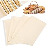 ARKBAODAN 4PCS Bakers couche for Dough 17" x 29" Linen Cloth Tea Towels for Baking sourdough Used for Pastry Cloth, Baguette, Bread, Italian bun (4, 17" x 29")