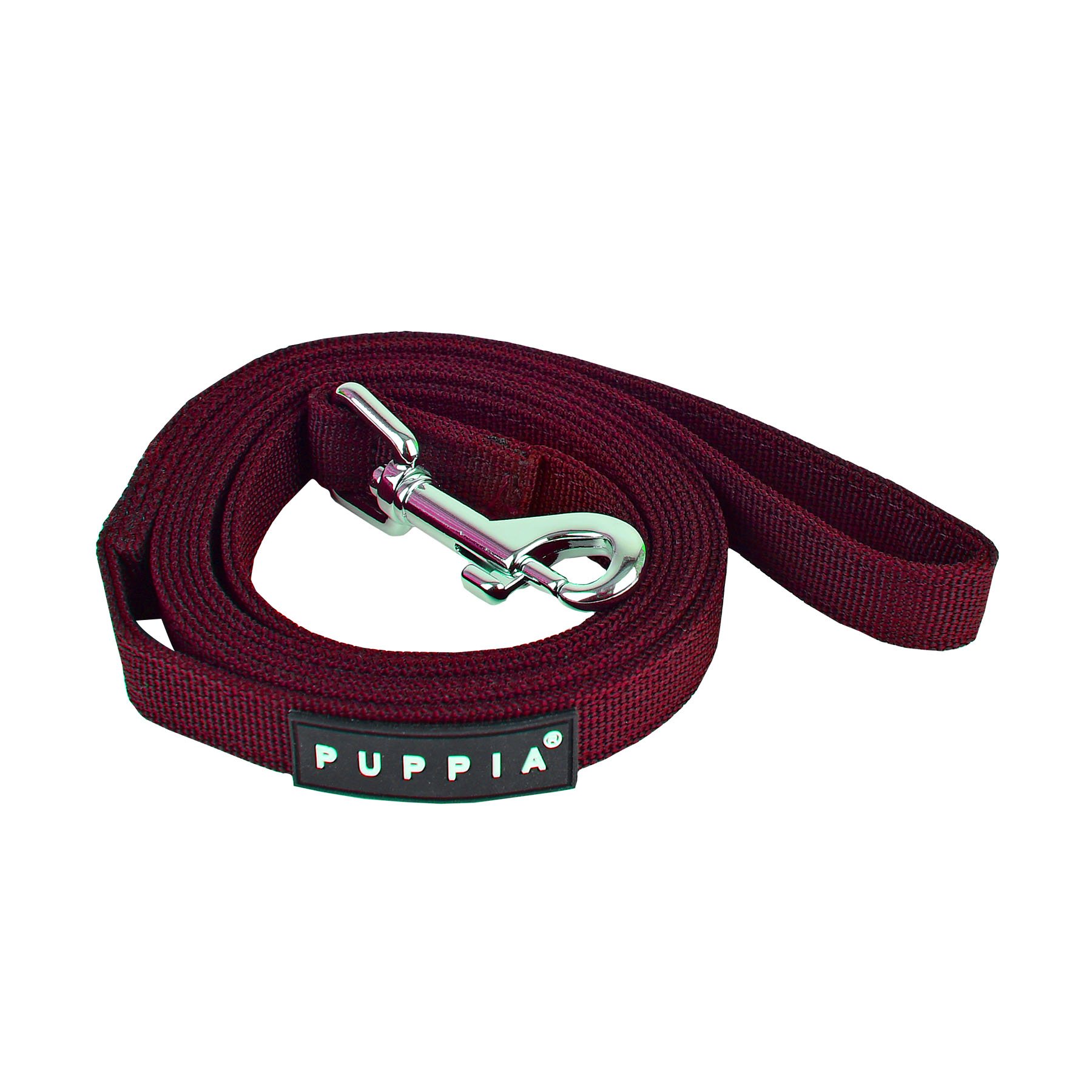 Puppia Two Tone Dog Lead Strong Durable Comfortable Grip Walking Training Leash for Small & Medium Dog, Wine, Small