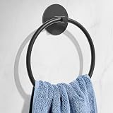Susswiff Matte Black SUS304 Towel Ring Wall Mounted
