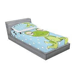 Ambesonne Cartoon Fitted Sheet & Pillow Sham