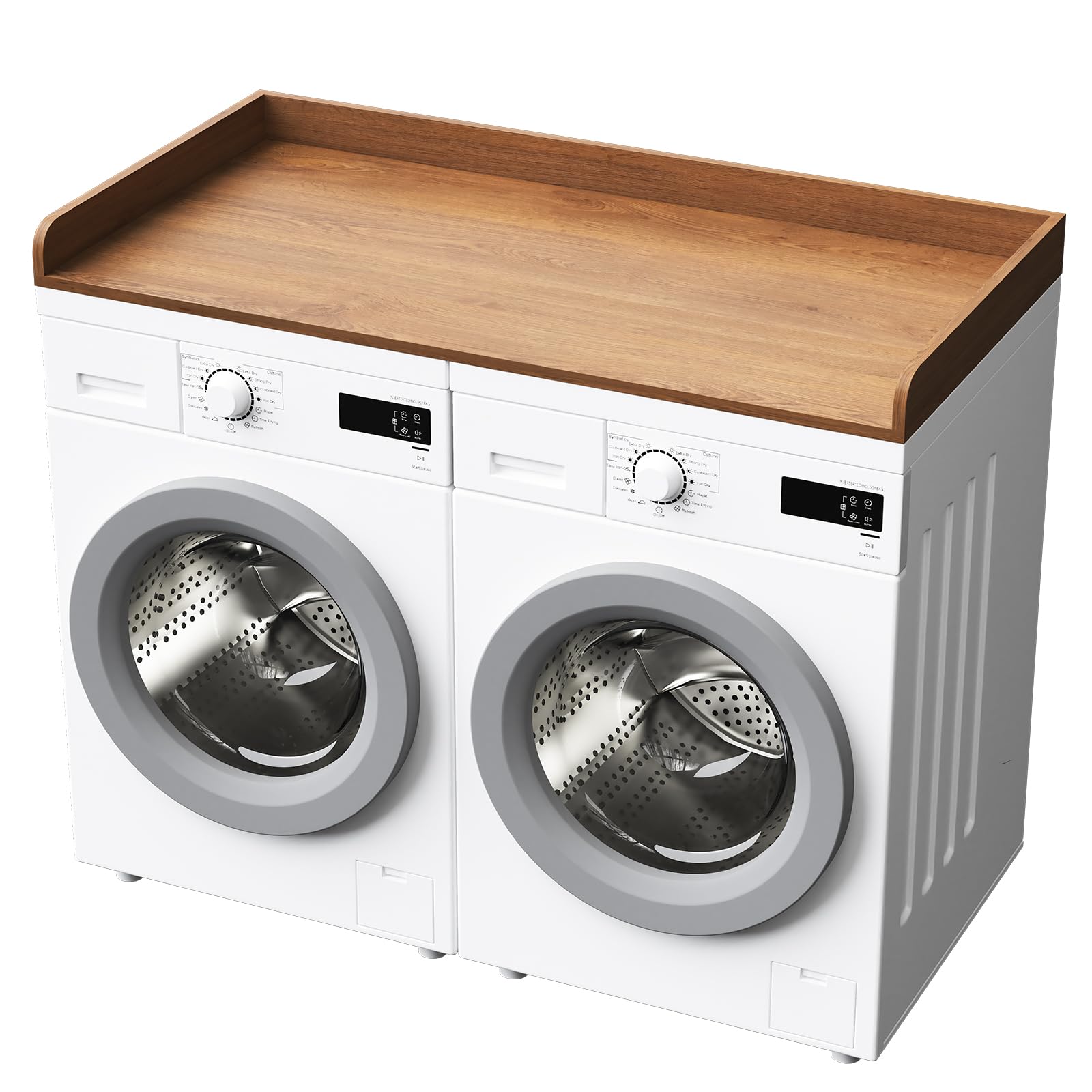Photo 1 of ** WOOD IS USED AND HAS MINOR DAMAGE *** Washer Dryer Countertop, 27.5" x 54" Washer and Dryer Covers for the Top Laundry Machine Topper for WasherDryer Wood Countertop for Laundry Room Organization and Storage(Retro Brown)