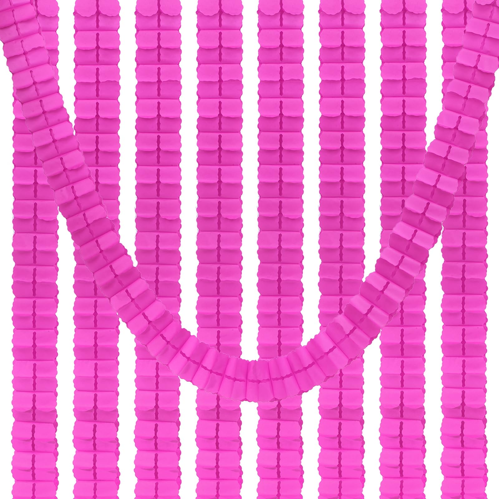 PATIKIL 9.8ft Four-Leaf Garland, 9 Pack Tissue Paper Hanging Flower Garland Reusable Streamers for Party Wedding Backdrop Decorations, Fuchsia